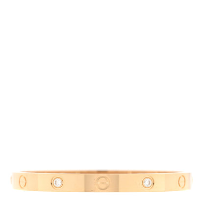 Cartier 18K Yellow Gold 4 Diamond LOVE Bracelet 17 1 of 8