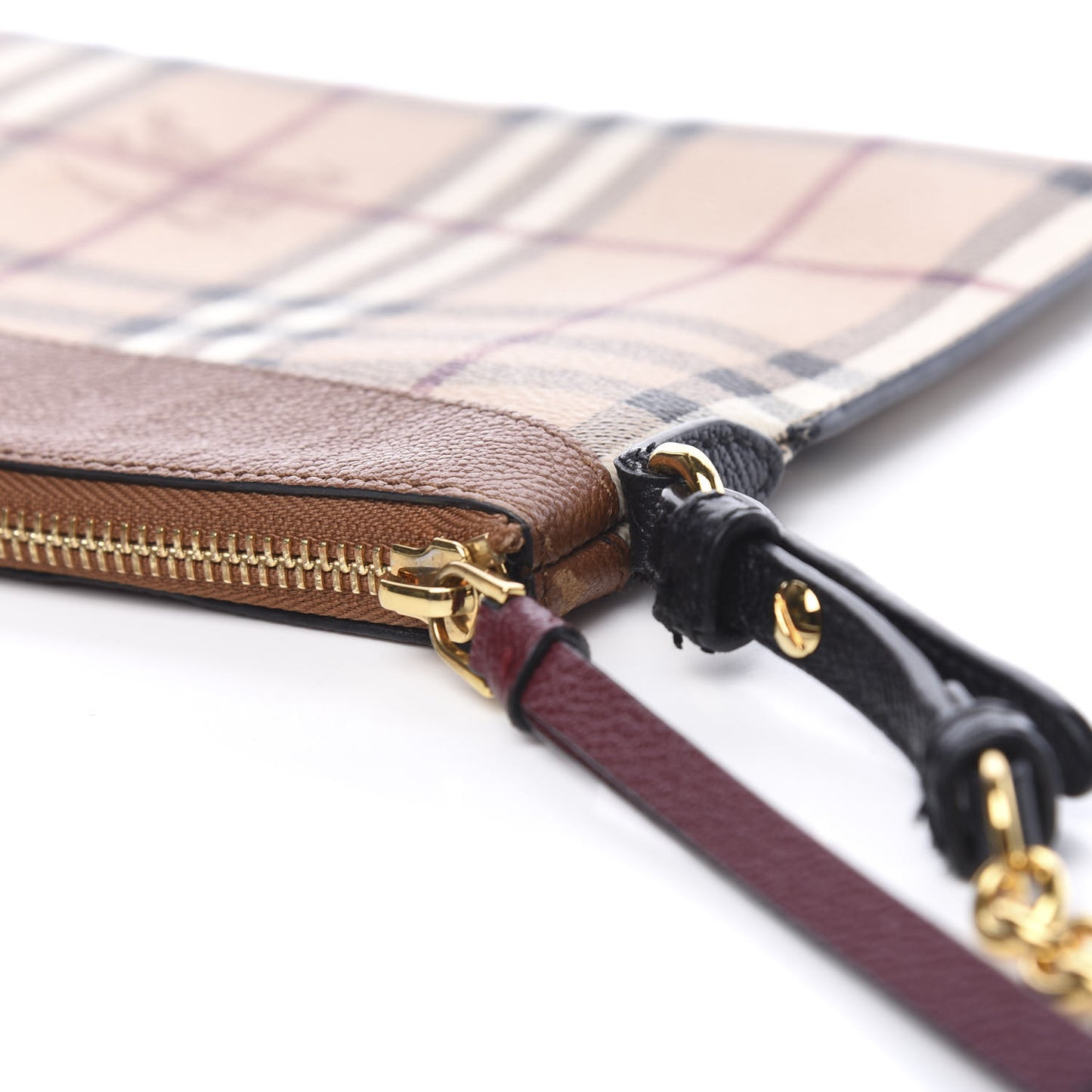 Haymarket Check Peyton Crossbody Clutch Bag Toffee
