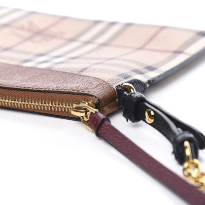 Burberry Haymarket Check Peyton Crossbody Clutch Bag Toffee 13 of 14