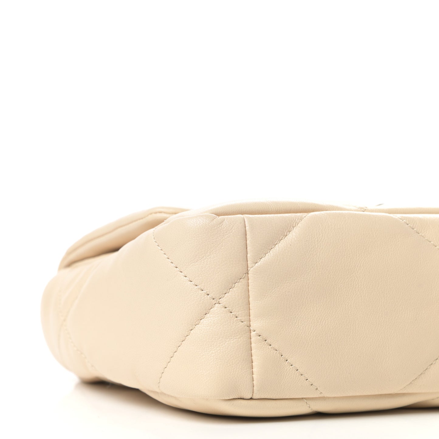 Goatskin Quilted Medium Chanel 19 Flap Beige