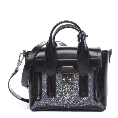 3.1 Phillip Lim 3.1 Smooth Calfskin Stingray Mini Pashli Satchel Black 1 of 12