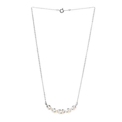 Mikimoto Sterling Silver Akoya Pearl 5.5-6mm Leaf Pendant Necklace 3 of 5