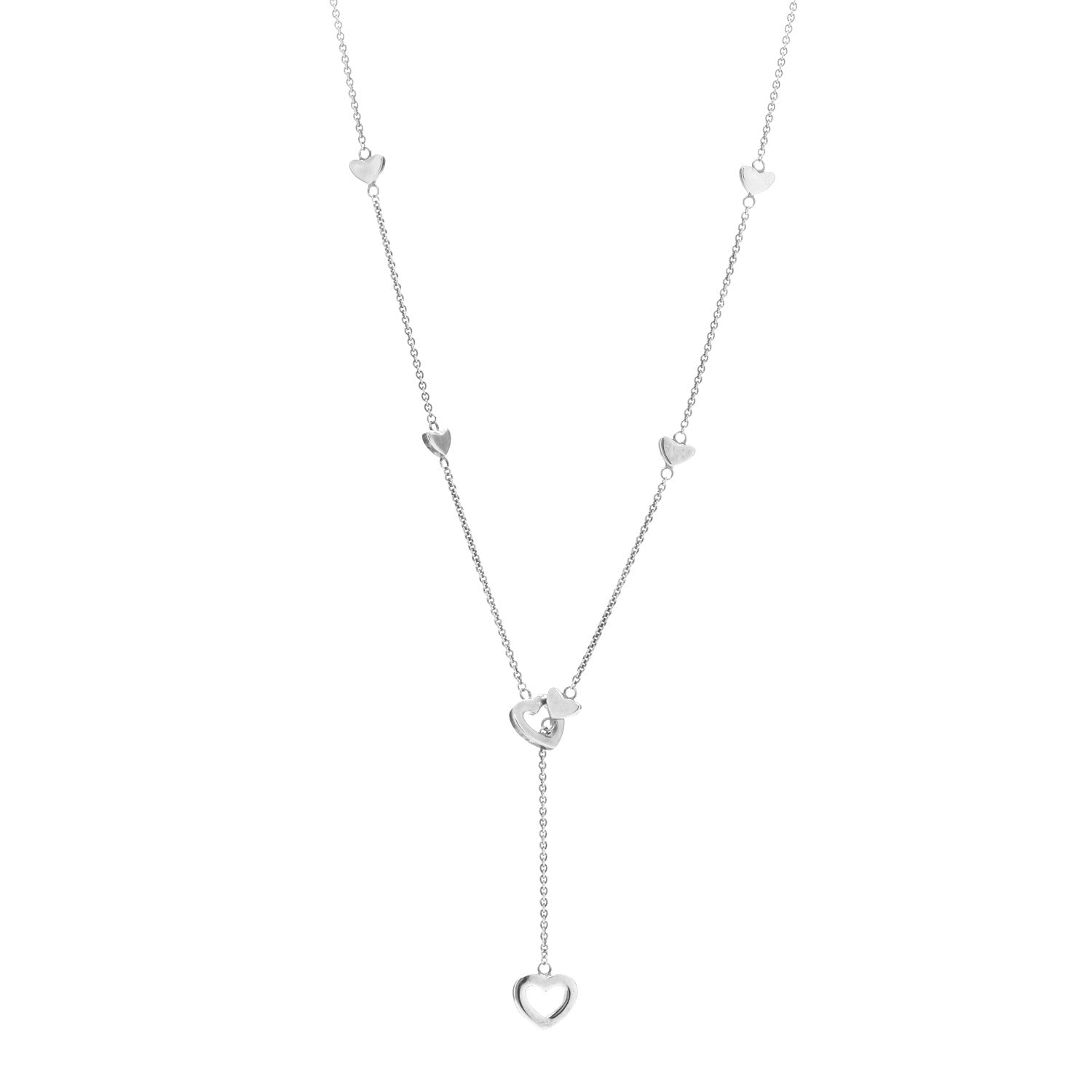 Tiffany Sterling Silver Heart Lariat Necklace 1 of 5