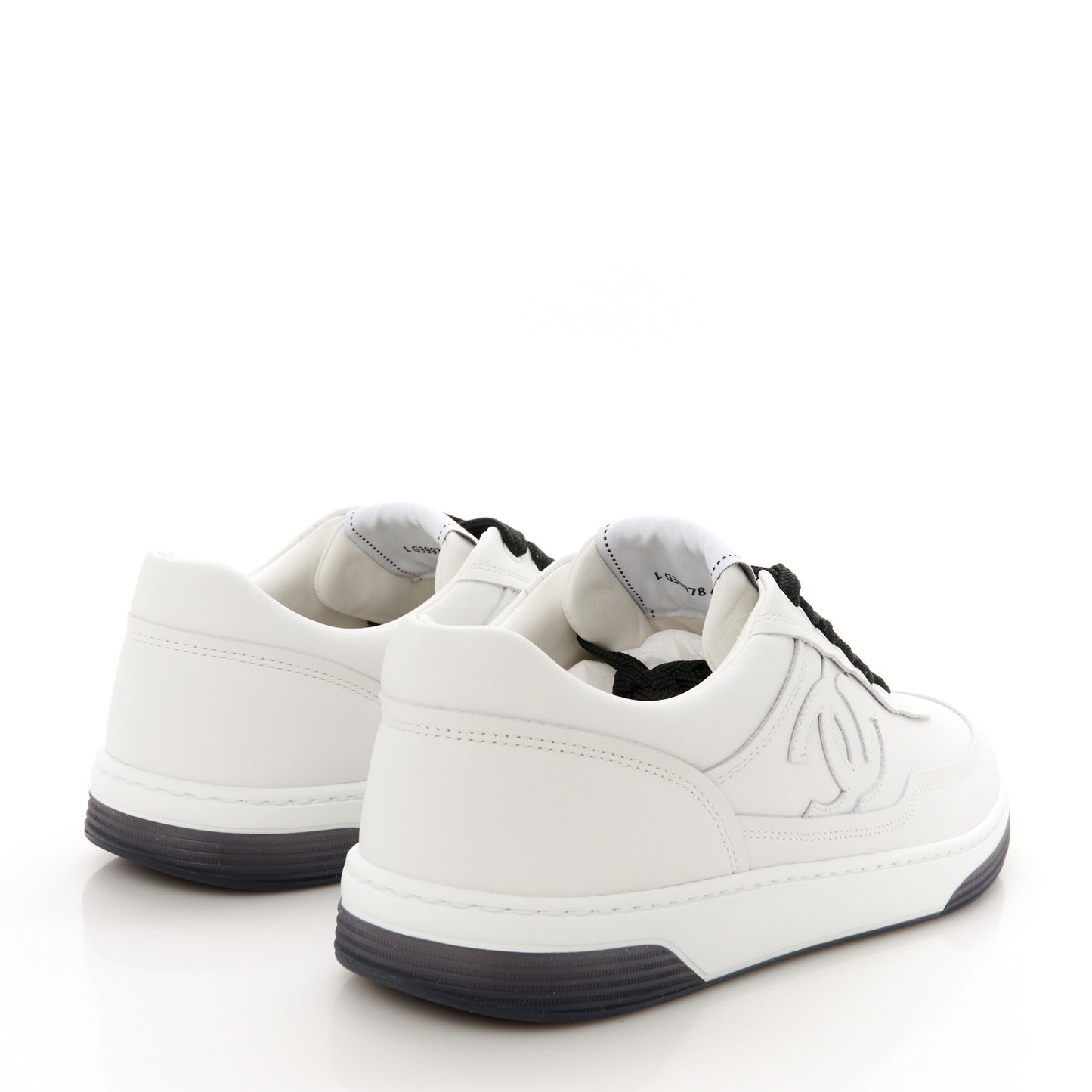 Calfskin CC Womens Sneakers 40 White Black