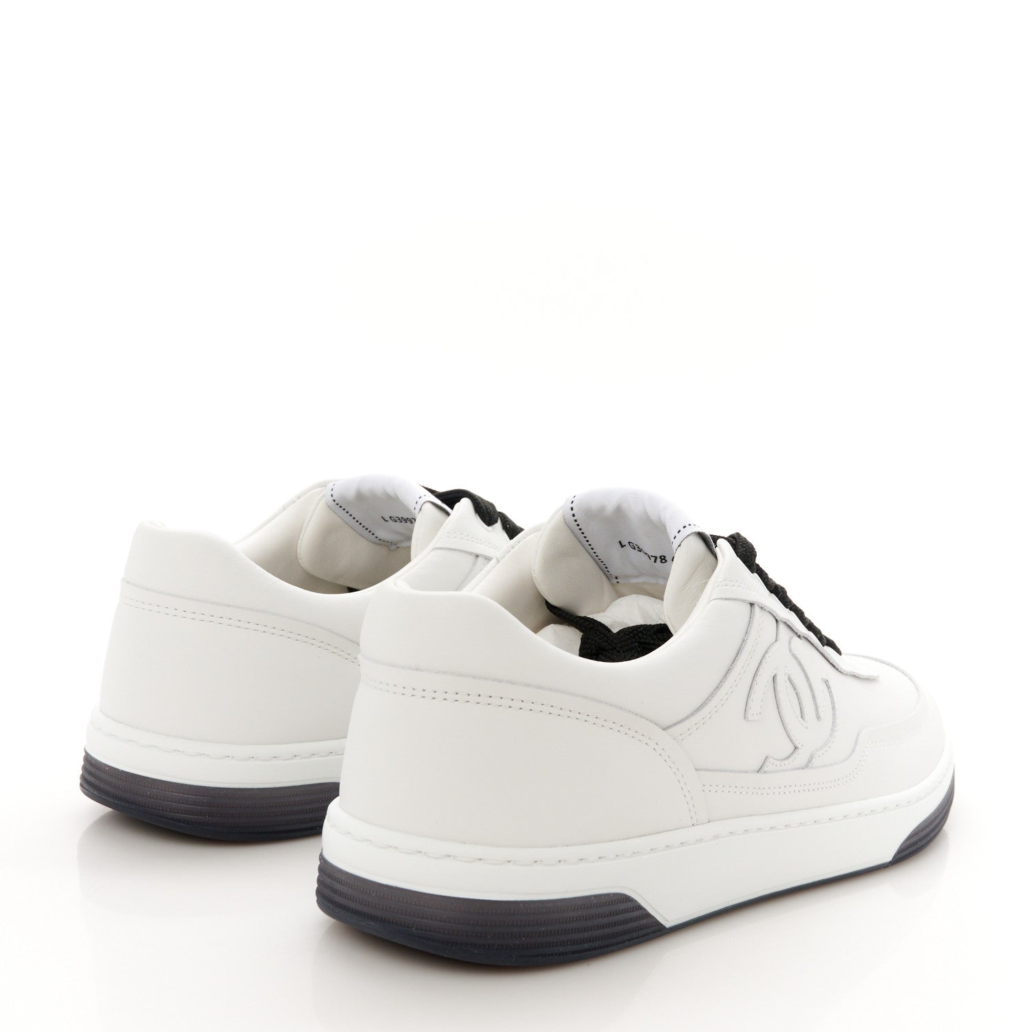 Chanel Calfskin CC Womens Sneakers 40 White Black 5 of 11