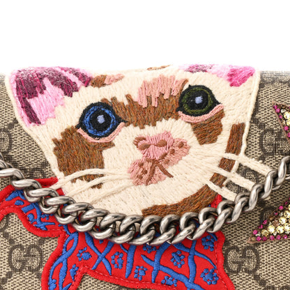 Gucci GG Supreme Monogram Embroidered Medium Dionysus Shoulder Bag Blue 9 of 11