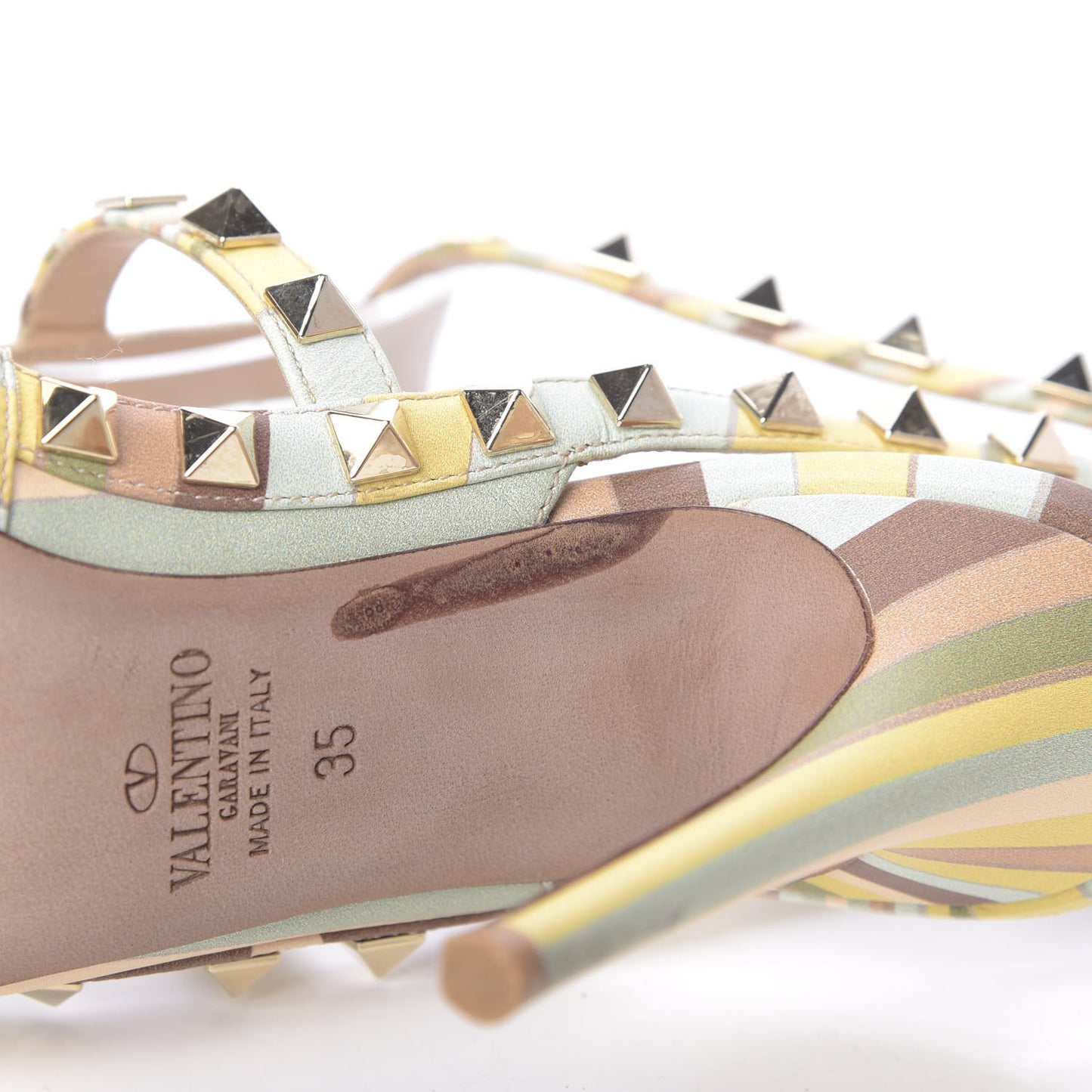 Nappa Native Couture 1975 Rockstud Ankle Strap 100mm Pumps 35 Multicolor