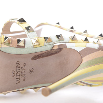 Valentino Garavani Nappa Native Couture 1975 Rockstud Ankle Strap 100mm Pumps 35 Multicolor 8 of 13