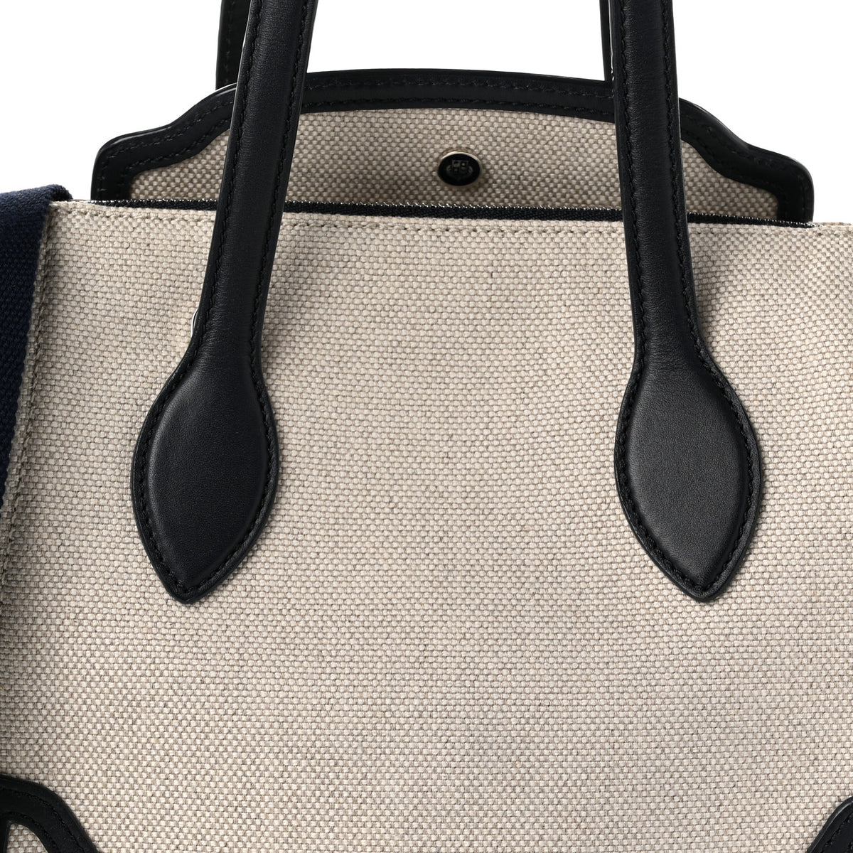 Calfskin Cotton Linen Micro Sesia Happy Day Bag Natural Black