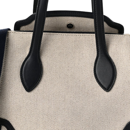 Loro Piana Calfskin Cotton Linen Micro Sesia Happy Day Bag Natural Black 7 of 9