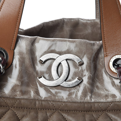 Chanel Iridescent Calfskin Quilted Large In The Mix Tote Khaki 10 of 10