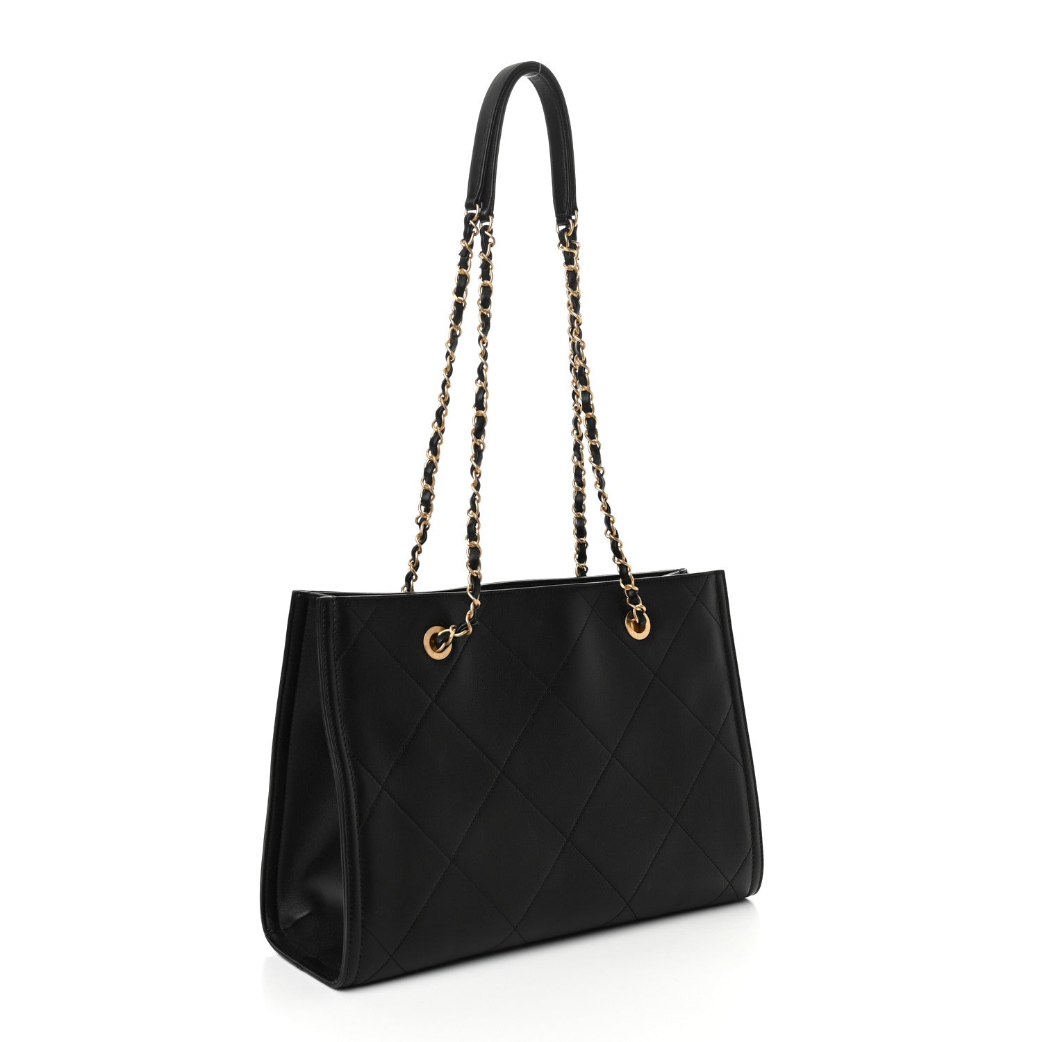 Chanel Calfskin Stitched Small Shopping Bag Black 3 of 10