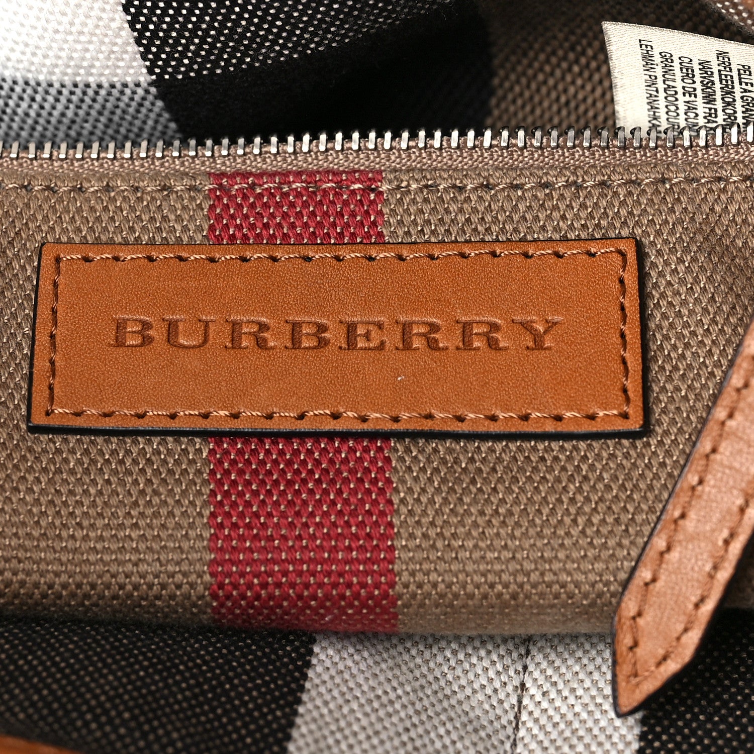 Burberry Grainy Calfskin House Check Small Maidstone Saddle Brown 6 of 8