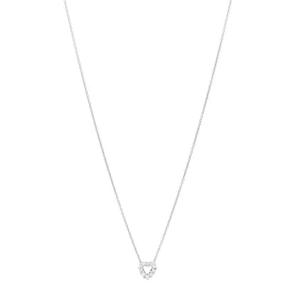 Roberto Coin 18K White Gold Diamond Tiny Treasures Heart Pendant Necklace 1 of 4
