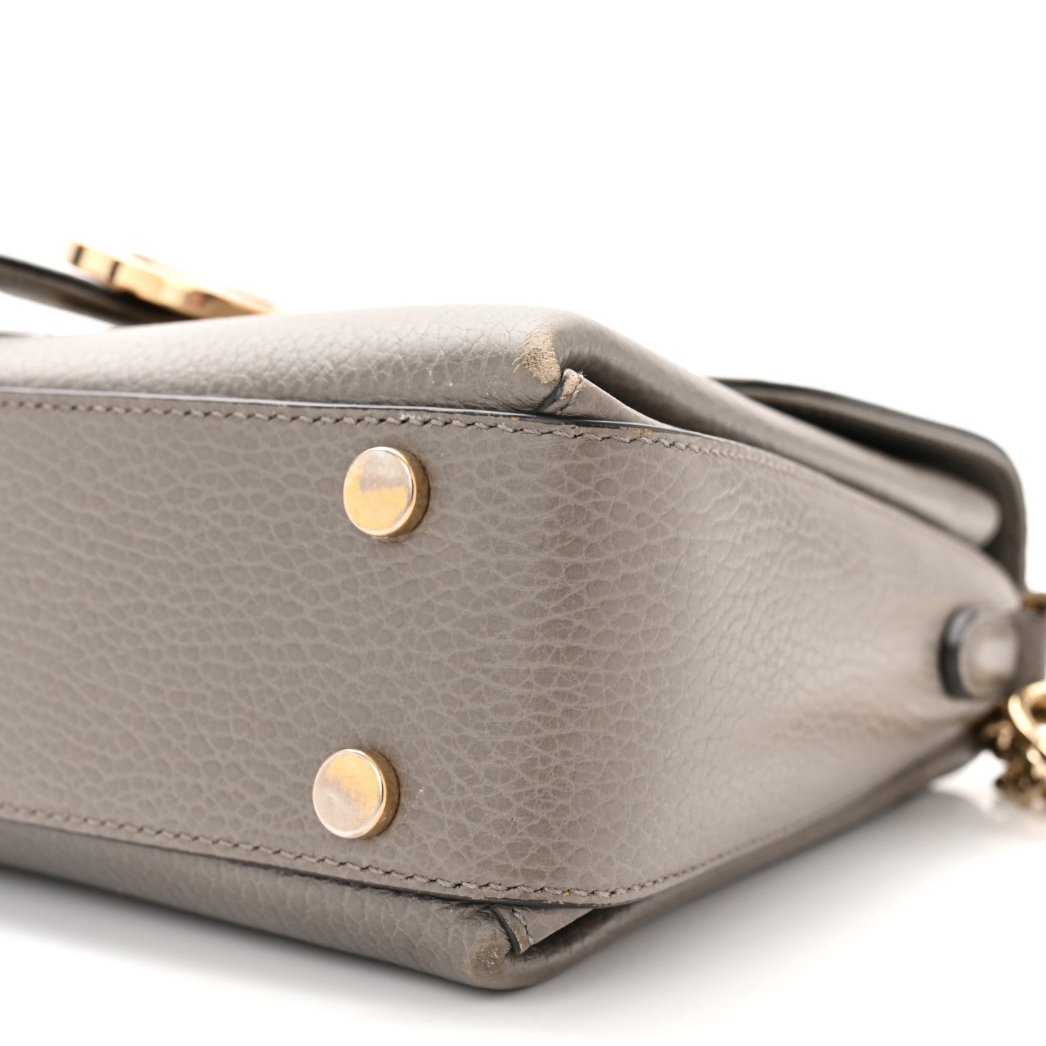 Gucci Dollar Calfskin Interlocking G Top Handle Shoulder Bag Loess 10 of 10
