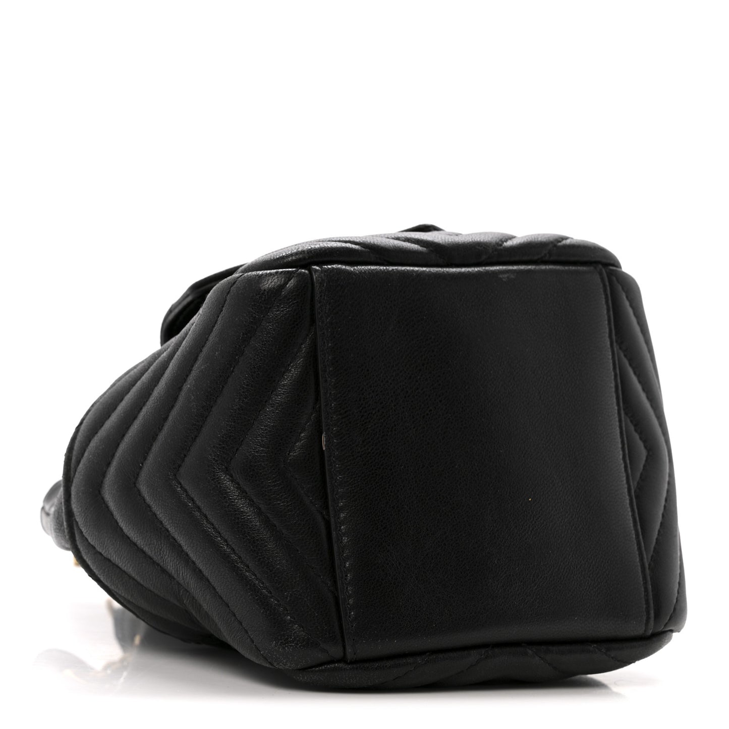 Lambskin Matelasse Monogram Joe Nano Bucket Bag Black