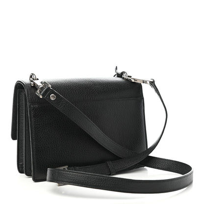 Saint Laurent Grained Calfskin Medium Monogram Sunset Satchel Black 3 of 10