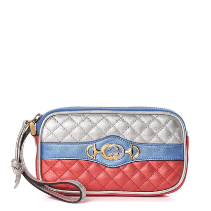 Gucci Laminated Nappa Trapuntata Zumi iPhone Case Rosso Marine Argento 1 of 7