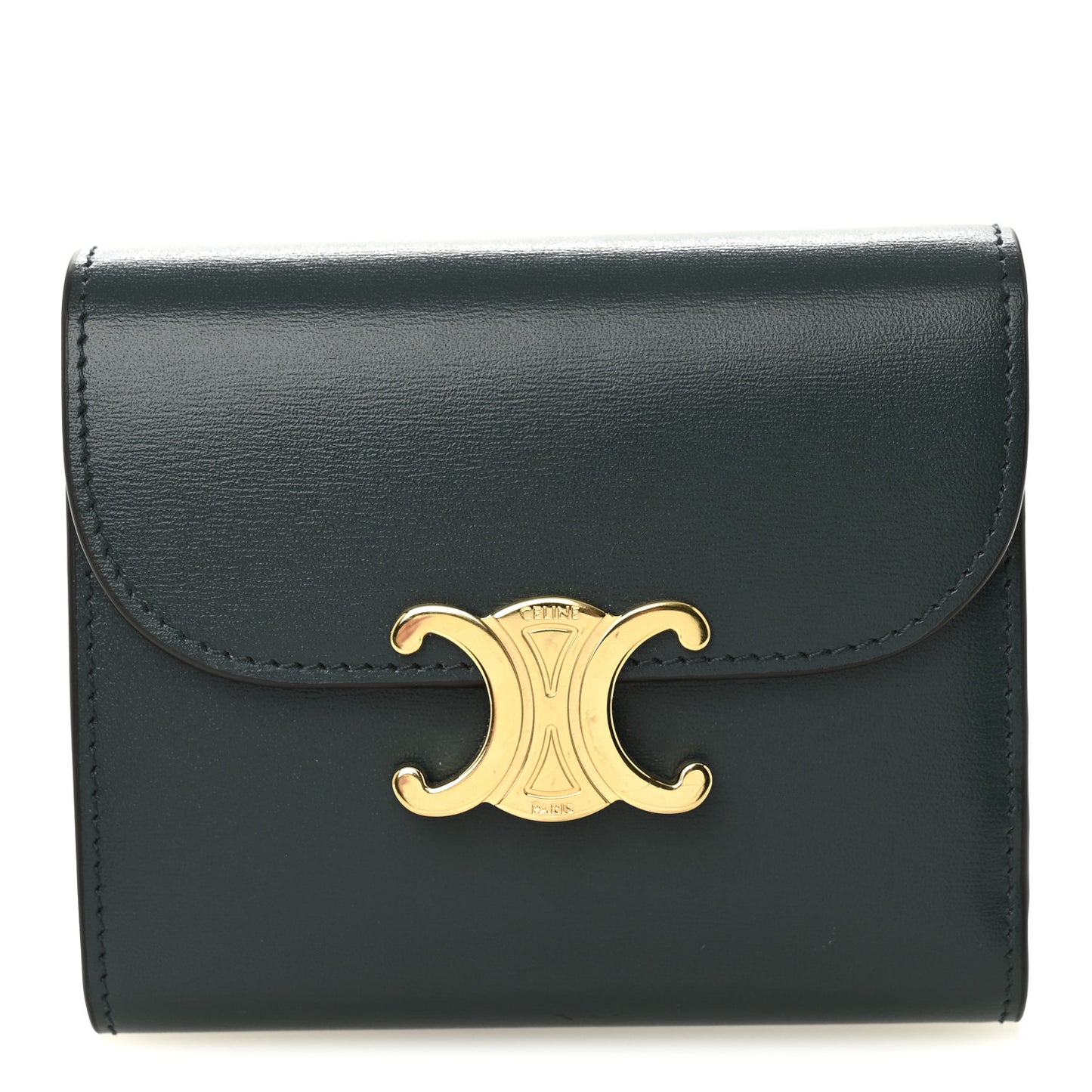 Shiny Smooth Lambskin Small Triomphe Wallet Amazone