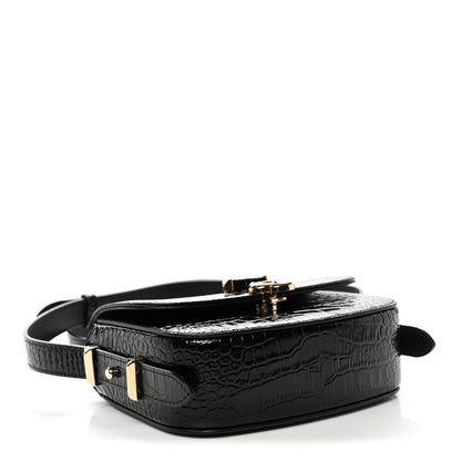 Jimmy Choo Calfskin Crocodile Embossed JCB Crossbody Bag Black 4 of 9