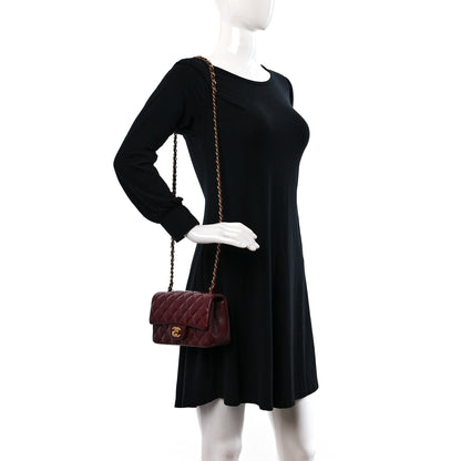 Chanel Caviar Quilted Mini Rectangular Flap Dark Red 2 of 11