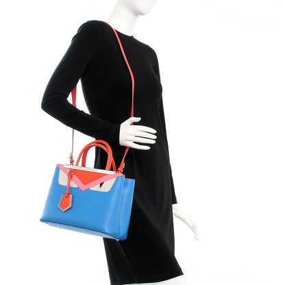Fendi Vitello Elite Monster Petite 2Jours Tote Blue Royal Papavero Multicolor 2 of 10