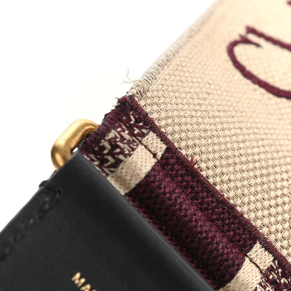 Christian Dior Canvas Embroidered Shoulder Strap Burgundy 8 of 9