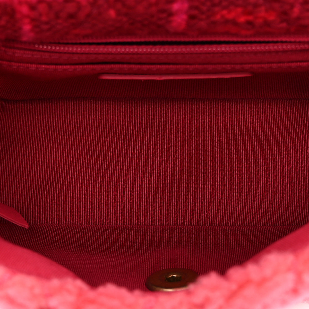 Chanel Shearling Tweed Quilted Mini Square Flap Bag Pink 5 of 10