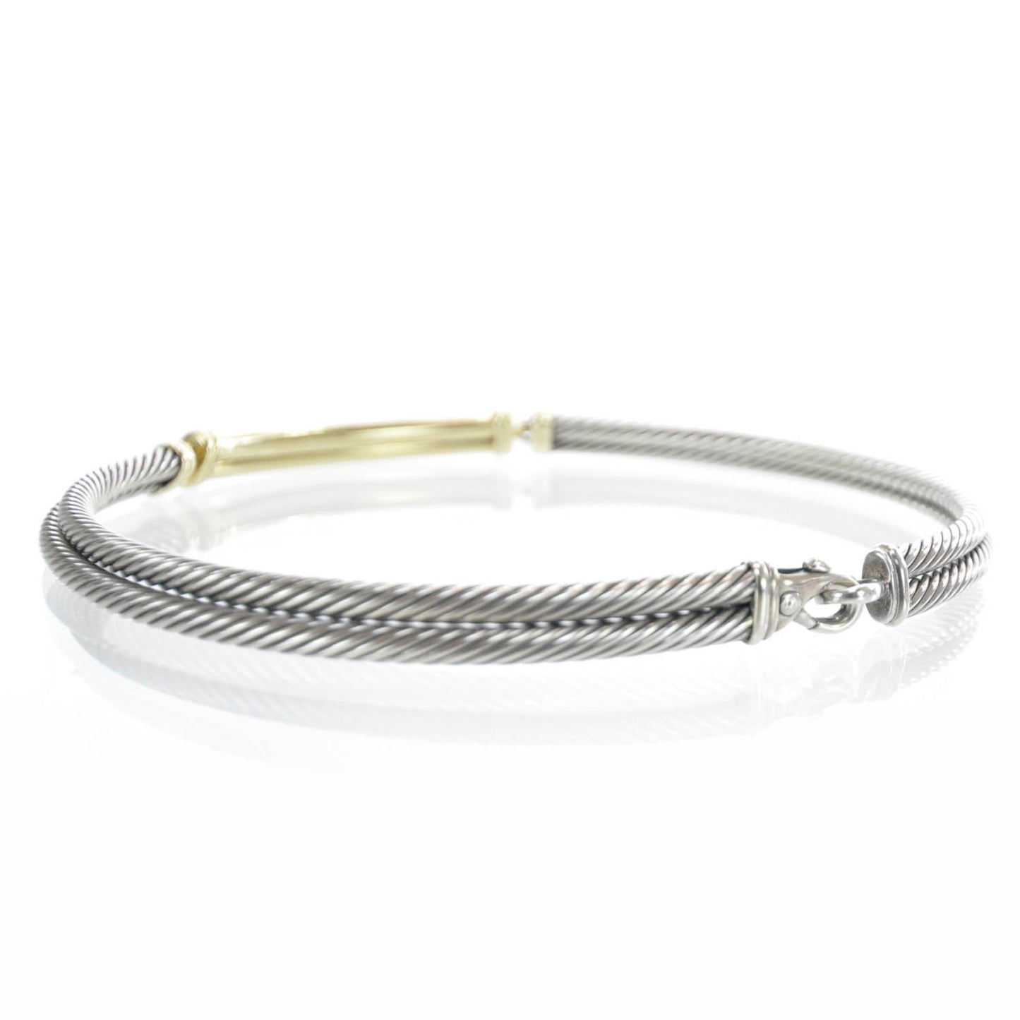 Sterling Silver 14K Yellow Gold Double Metro Cable Necklace