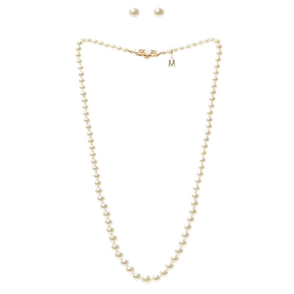 Mikimoto 18K Yellow Gold Akoya Pearl 3.5-7.5mm Graduated Strand Necklace and Earring Set 1 of 6