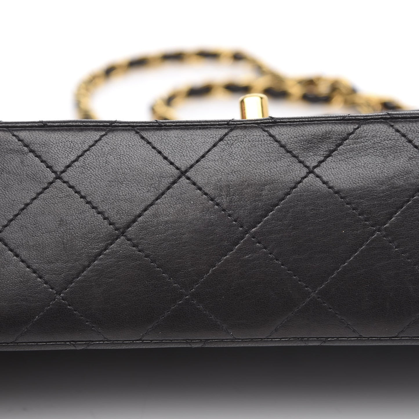 Lambskin Quilted Small Double Flap Black