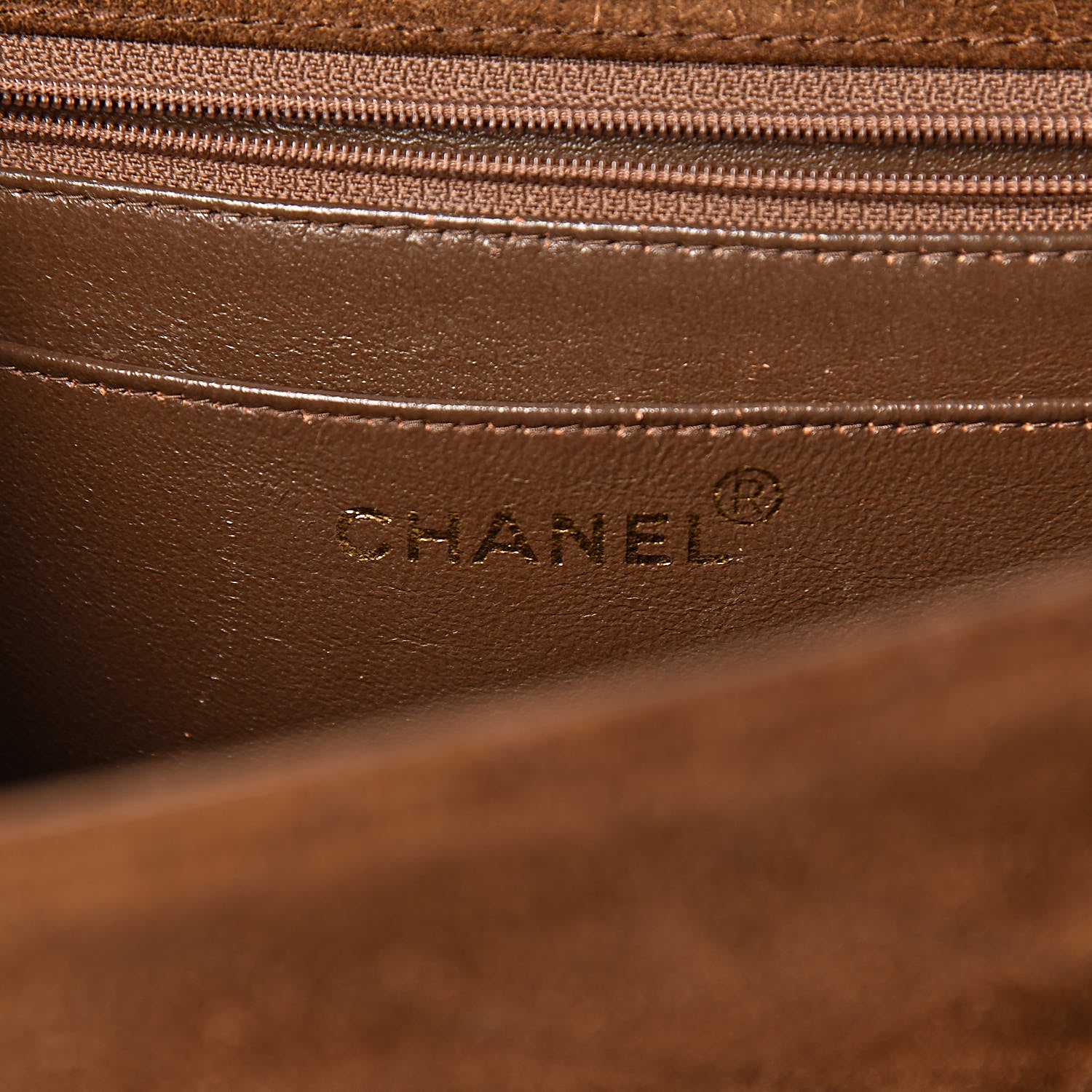 Chanel Suede Stitched Shoulder Bag Brown 6 of 16