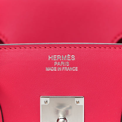 Hermes Swift Twill H Fray Fray Birkin 35 Framboise Ecru 6 of 11