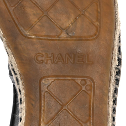 Chanel Mesh Grosgrain CC Espadrilles 37 Black 6 of 9