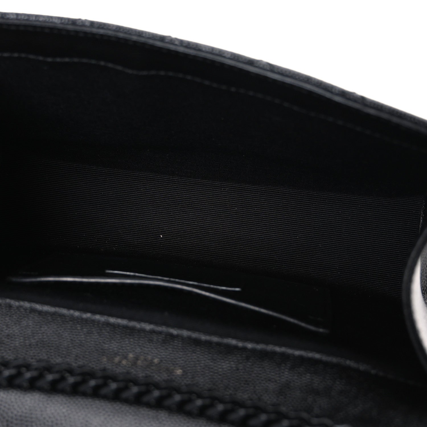 Saint Laurent Grain De Poudre Textured Mixed Matelasse Triquilt Small Monogram Monochrome Satchel Black 5 of 11
