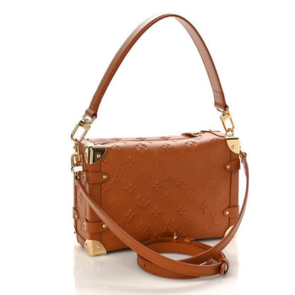 Louis Vuitton Calfskin Debossed Monogram Side Trunk Tan 2 of 8
