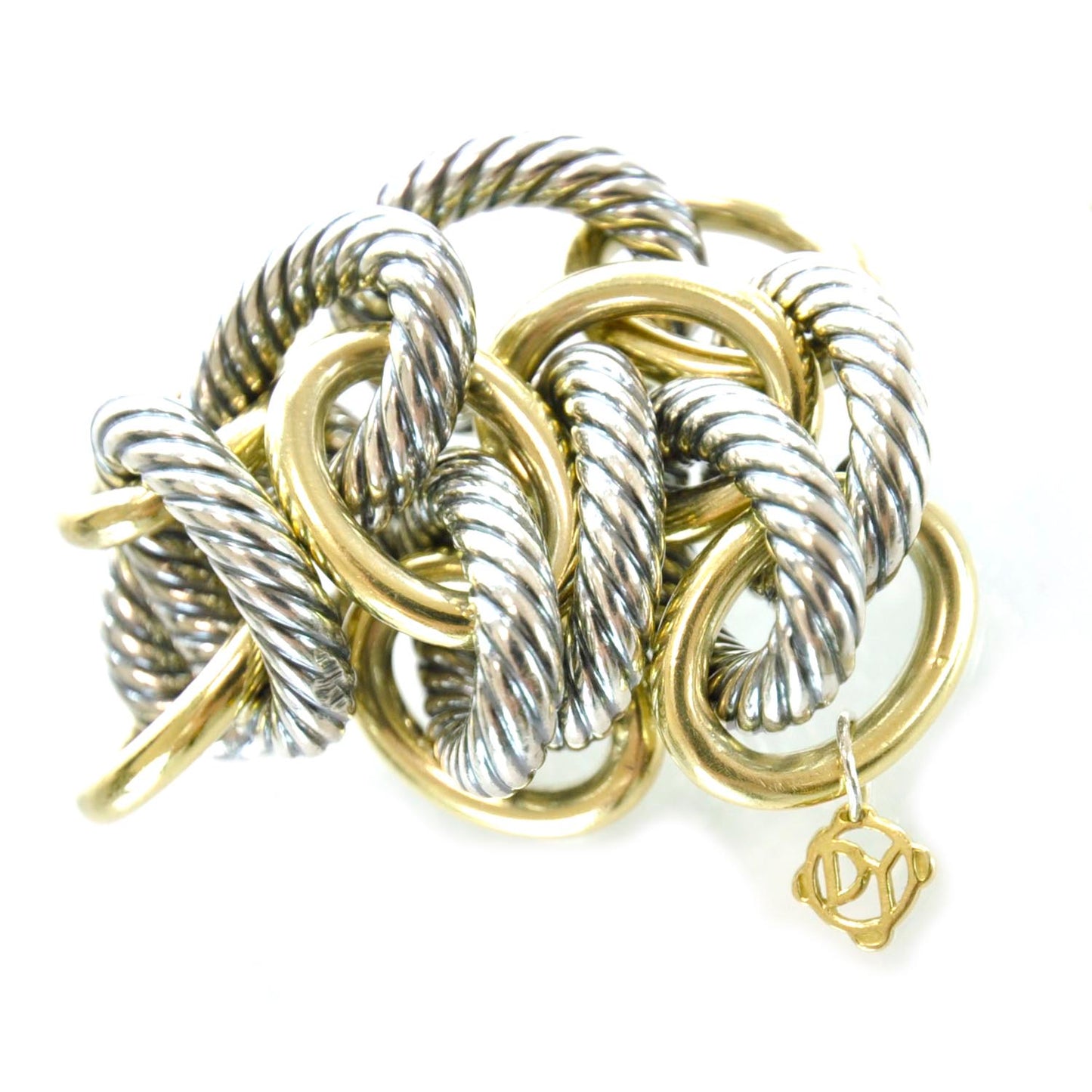 Sterling Silver 18K Yellow Gold 17mm Extra Large Oval Link Bracelet