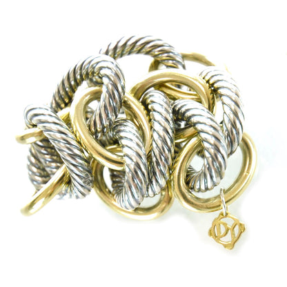 David Yurman Sterling Silver 18K Yellow Gold 17mm Extra Large Oval Link Bracelet 5 of 6