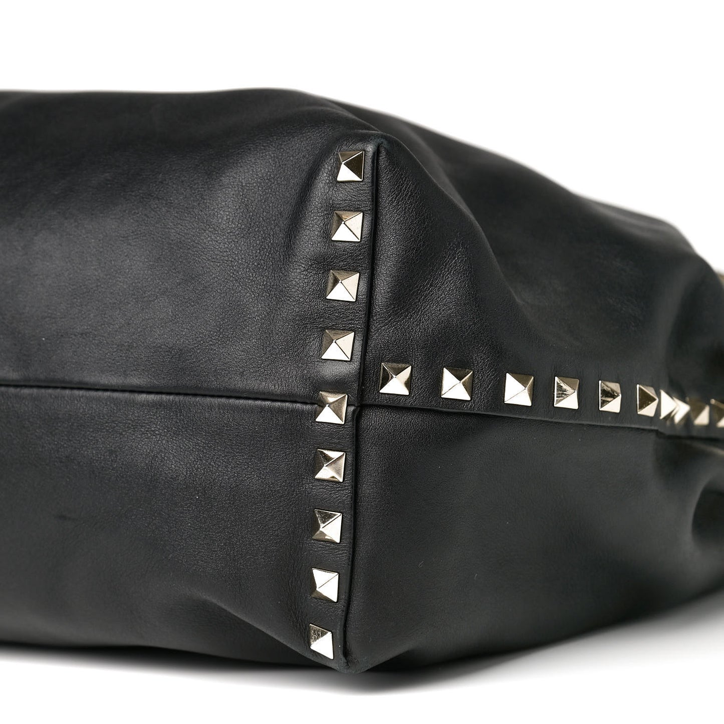 Vitello Rockstud Crossbody Tote Black