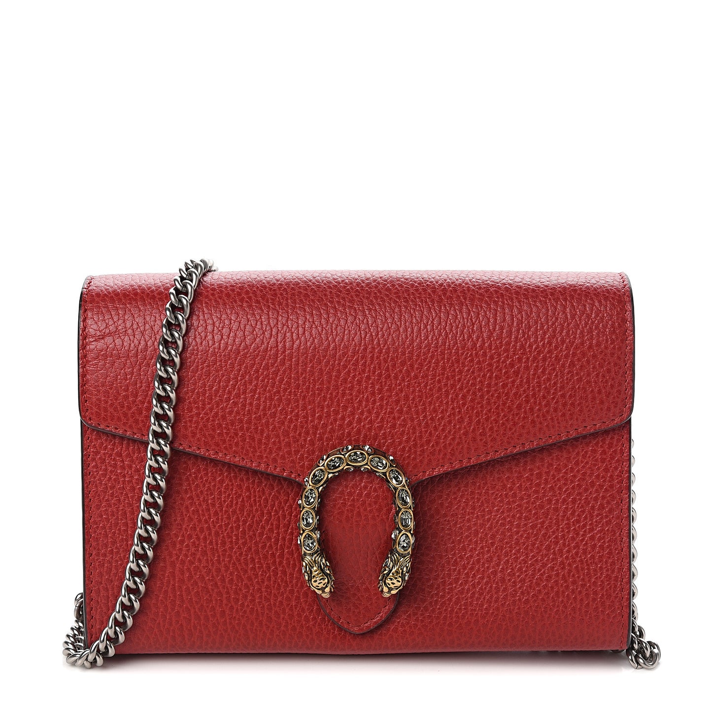 Calfskin Mini Dionysus Chain Wallet Hibiscus Red