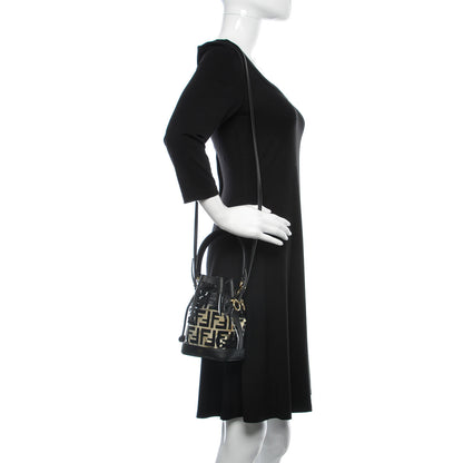Fendi TPU FF Vitello Grace F is Fendi Mini Mon Tresor Bucket Bag Black 2 of 9