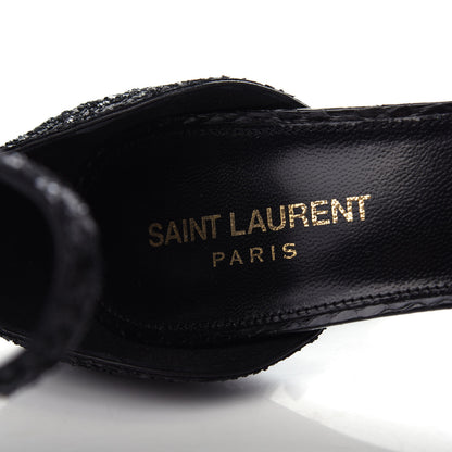 Saint Laurent Glitter Opyum 85 Sandals 37 Black 8 of 11
