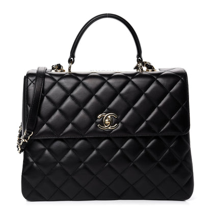 Chanel Lambskin Quilted Large Trendy CC Dual Handle Flap Bag Black 1 of 15