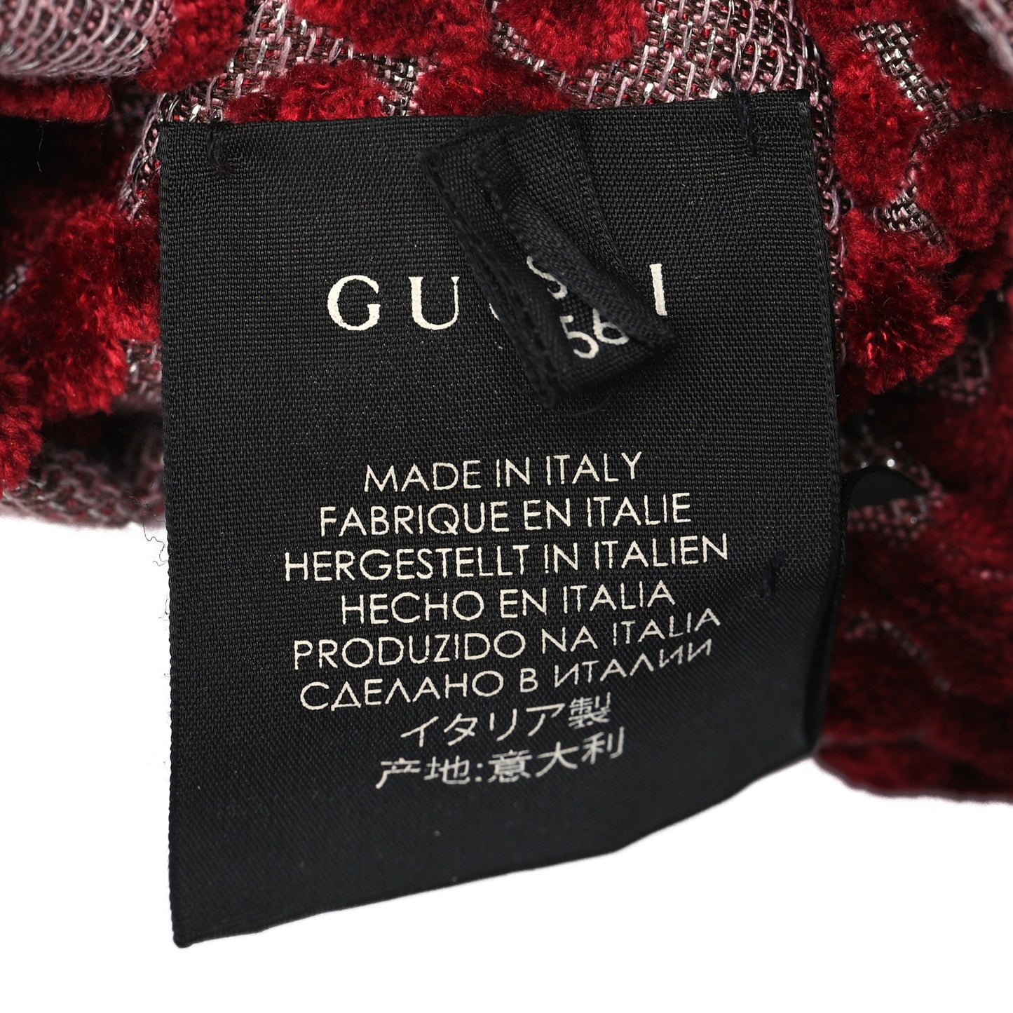 Velvet GG Monogram Headband S 56 Burgundy