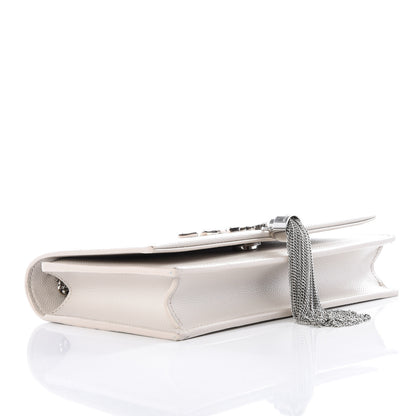 Saint Laurent Grain De Poudre Classic Monogram Kate Tassel Chain Wallet White 3 of 8
