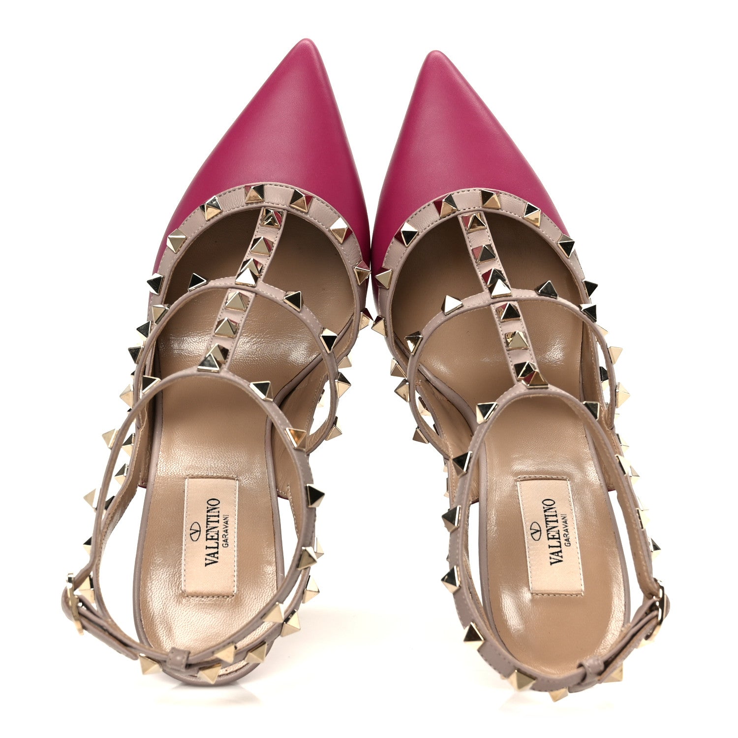 Valentino Garavani Calfskin Nappa Rockstud Ankle Strap 100mm Pumps 40.5 Deep Cyclamin Poudre 2 of 10