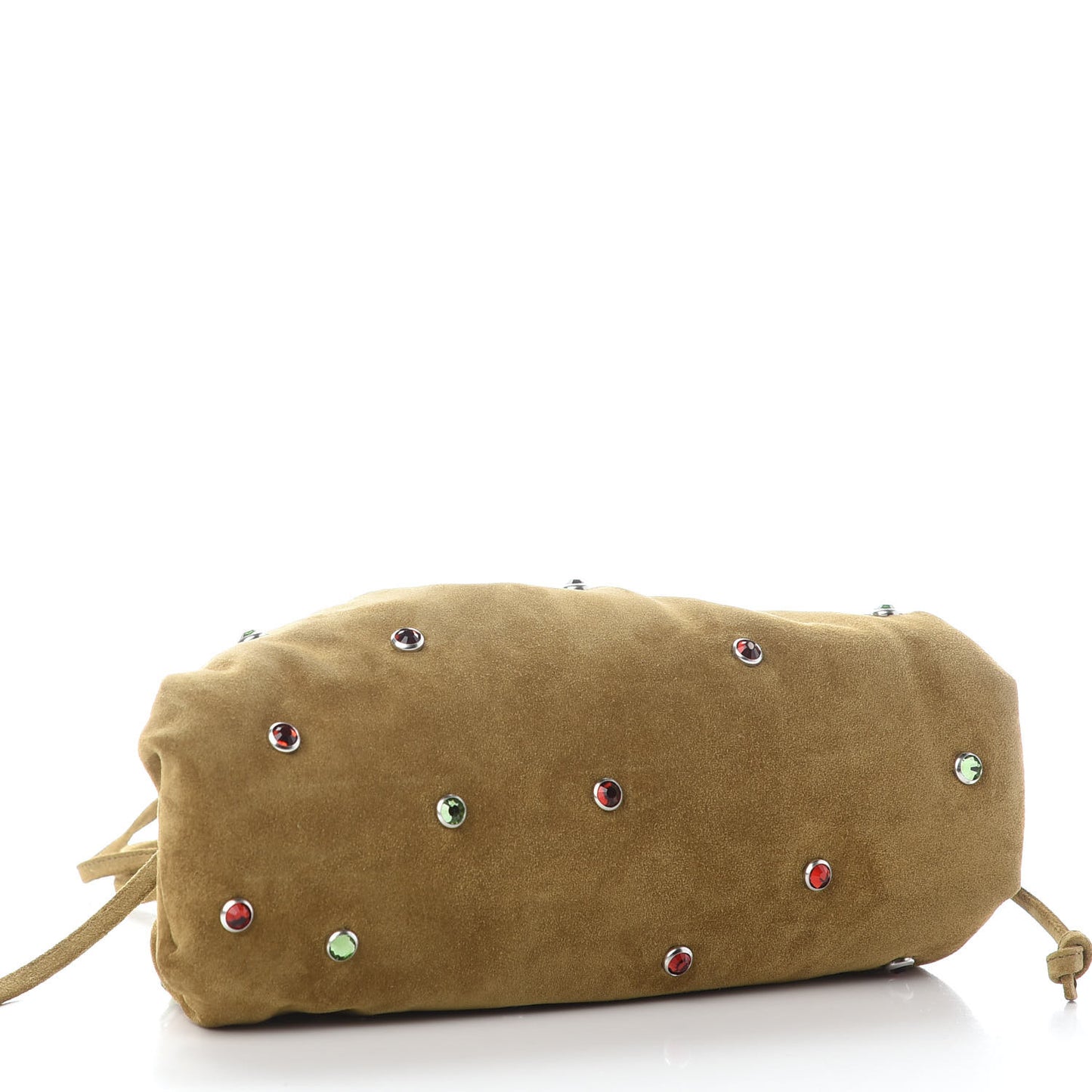 Suede Crystal Embellished The Mini Pouch Brown