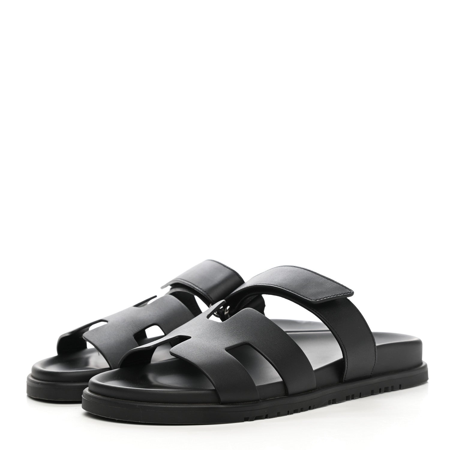 Hermes Calfskin Womens Chypre Sandals 39 Black 3 of 11