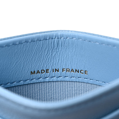 Chanel Caviar Quilted Card Holder Light Blue 7 of 9