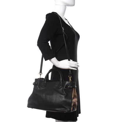 Burberry Smooth Calfskin Medium Banner Tote Black 2 of 9